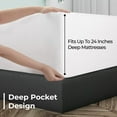 thumbnail image 4 of Royale Linens Extra Deep Pocket King Fitted Sheet Only - Soft White King Size Fitted Sheet Deep Pocket - Fits 18 inch to 24 inch Thick Mattress - Fitted Sheet Only - Elastic Sheet (King, White), 4 of 9