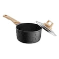 thumbnail image 2 of Olla antiadherente para leche, 16 cm, pequeña, para derretir chocolate, ideal para cocina de gas. Negro, 2 of 9