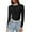 Black, variant on yuCgh Women's Long Sleeve Slim Fit Color Block Crop Top, Round Neck Base Layer, Stretch Comfort Fit Blouse for Layering,Beige L
