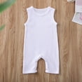 thumbnail image 2 of Infant Solid Color Romper, Sleeveless Round Collar Ribbed Cloth One-piece, 2 of 9