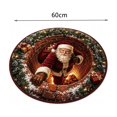 thumbnail image 3 of Sahpxhe Christmas Round Area Rug, 3D Optical Illusion Santa Chimney Pattern Door Mat for Home Porch Indoor Holiday Decor, 3 of 6