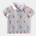 thumbnail image 2 of HCNTES Boy's Hawaiian Shirt Short Sleeve Button Down Kids Beach Vacation Shirts Tropical Summer Tops(Grey,3-4 Years), 2 of 9