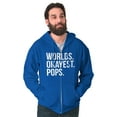 thumbnail image 4 of Worlds Okayest Pops Grandfather Zip Hoodie Sweatshirt Men Brisco Brands M, 4 of 6
