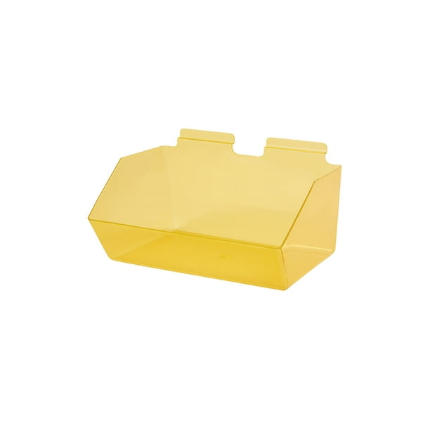 Clear Yellow Plastic Dump Bin 12" x 5 ½" x 9 ½" For Slatwall