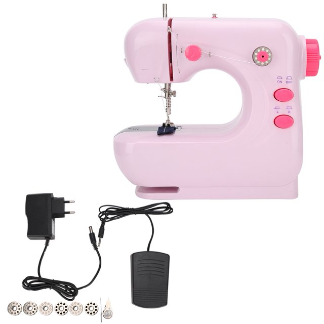 Máquina de coser de mesa portátil, herramienta de bordado multifuncional Overlock, enchufe 100-240VEU
