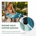 thumbnail image 4 of Round Outdoor Tablecloth with Umbrella Hole and Zipper, Teal Ombre Tablecloth with Elastic Waterproof, Abstract Art Moire Ocean Waves Patio Table Covers for 31" - 35" Picnic Pool Tables, 4 of 9