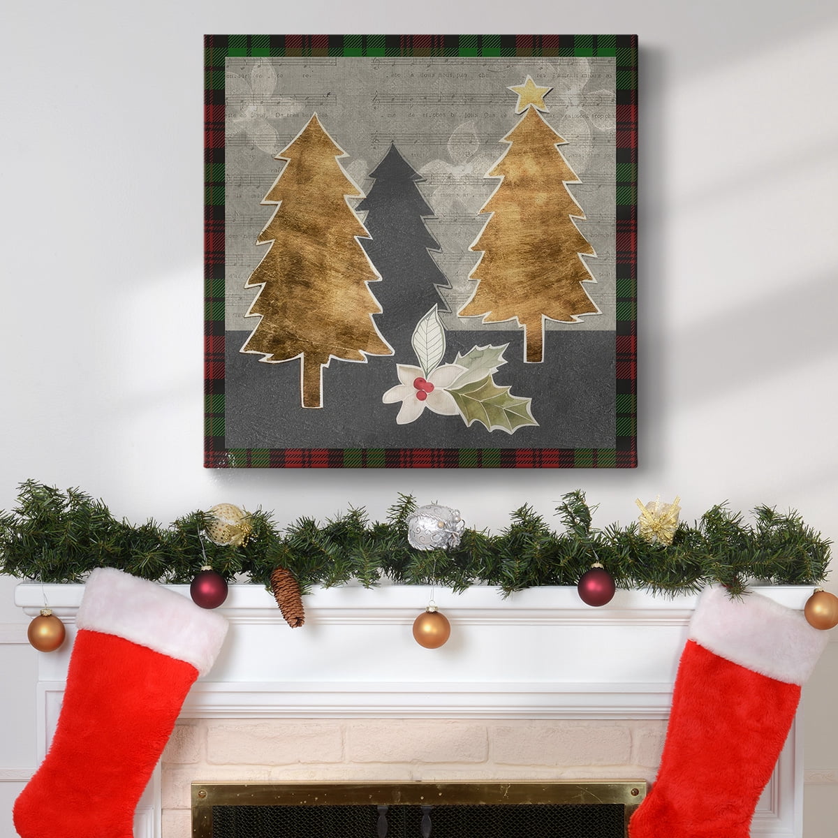 Collaged Christmas Collection E- Gallery Wrapped Canvas