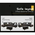 thumbnail image 4 of Ainehome 97.2" W Brown Faux Leather Sectional Sofa Set, 3 Piece Living Room Set with Ottoman, 4 of 7