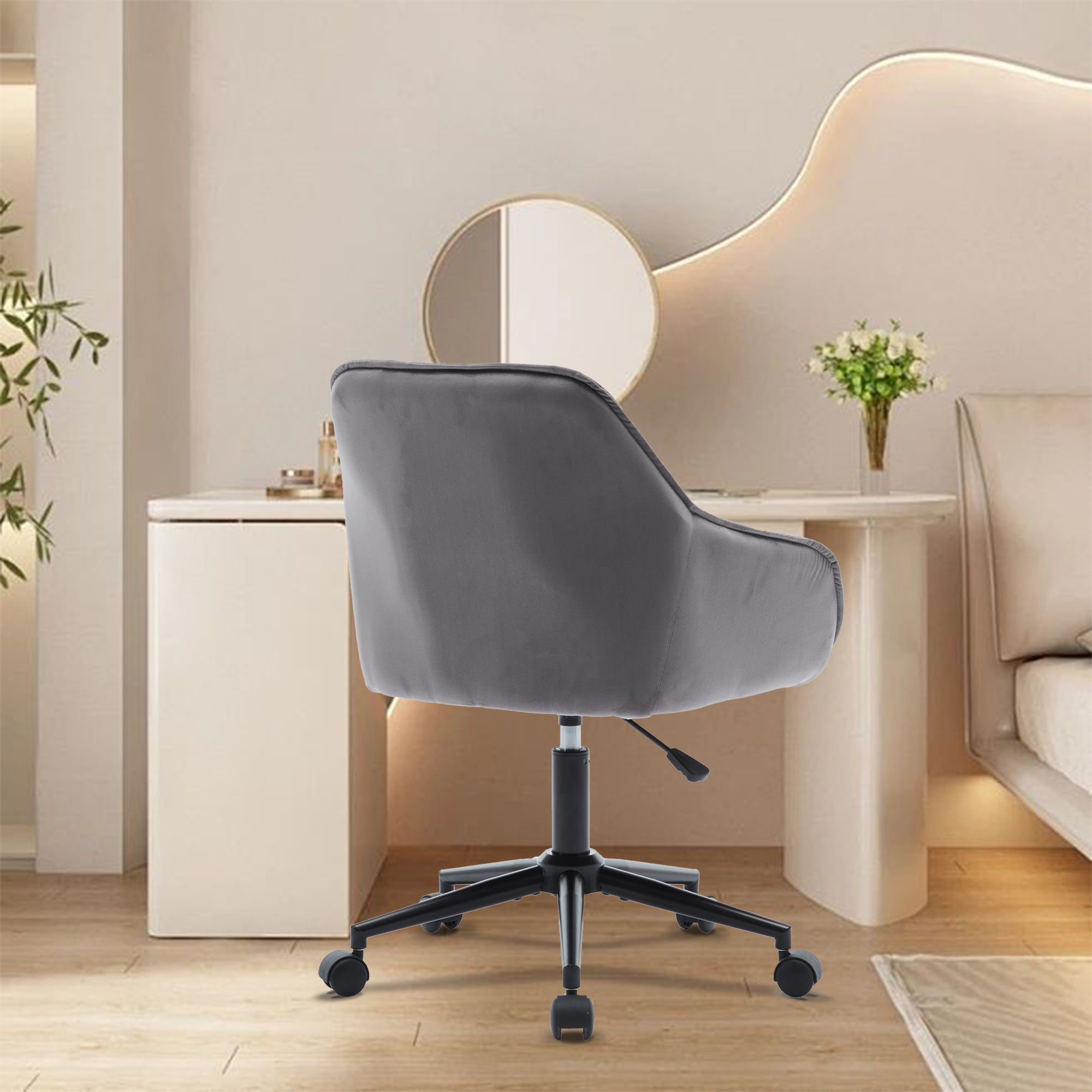 Elegent Velvet Office Chair with Wheels