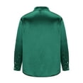 thumbnail image 4 of Iugvhana Men's Shirts Four Side Silk Solid Long Sleeve Business Dress Shirts Wrinkle-Free Button Collared Formal Shirt Green S, 4 of 5