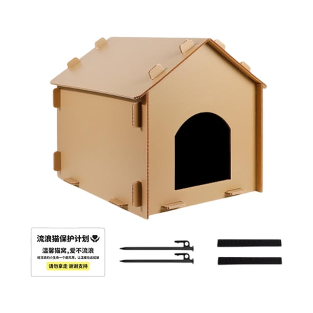 Casa para gatos al aire libre, casa para gatos callejeros, casa para mascotas con aislamiento estable e impermeable, refugio cálido para gatos durante M
