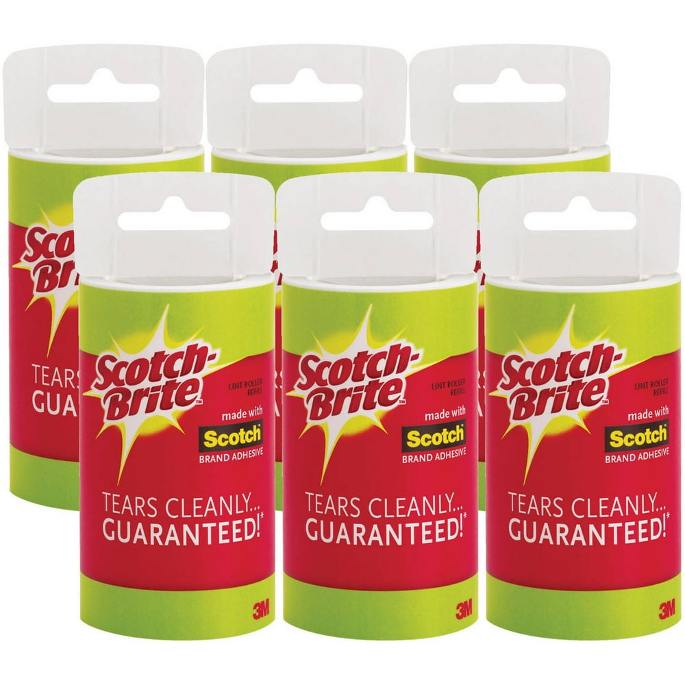ScotchBrite Lint Roller Refills, 6 count, 56 Sheets per Roller