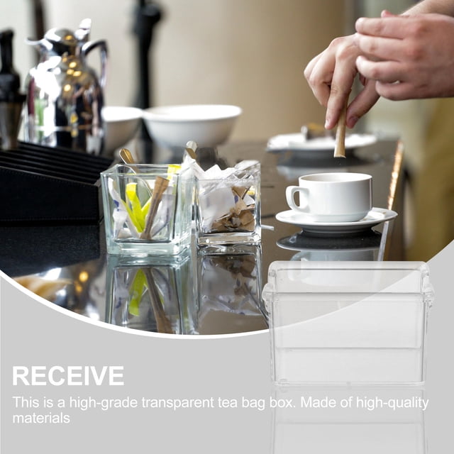 COMPUKAS 2Ud Organizador Transparente Para Bolsitas De Té Con Estructura Estable Y Superficie Suave
