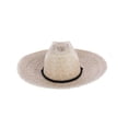 thumbnail image 4 of CTM Wide Brim Crushable Straw Lifeguard Hat with Chin Strap, 4 of 6