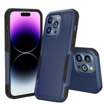 Xhy iPhone 14 Plus Case 2 in 1 Double Layer Rugged Drop Resistant, Military Grade Full Body Protection TPU Durable Detachable for iPhone 14 Plus 6.7 inch 2022 Phone - Dark Blue Black