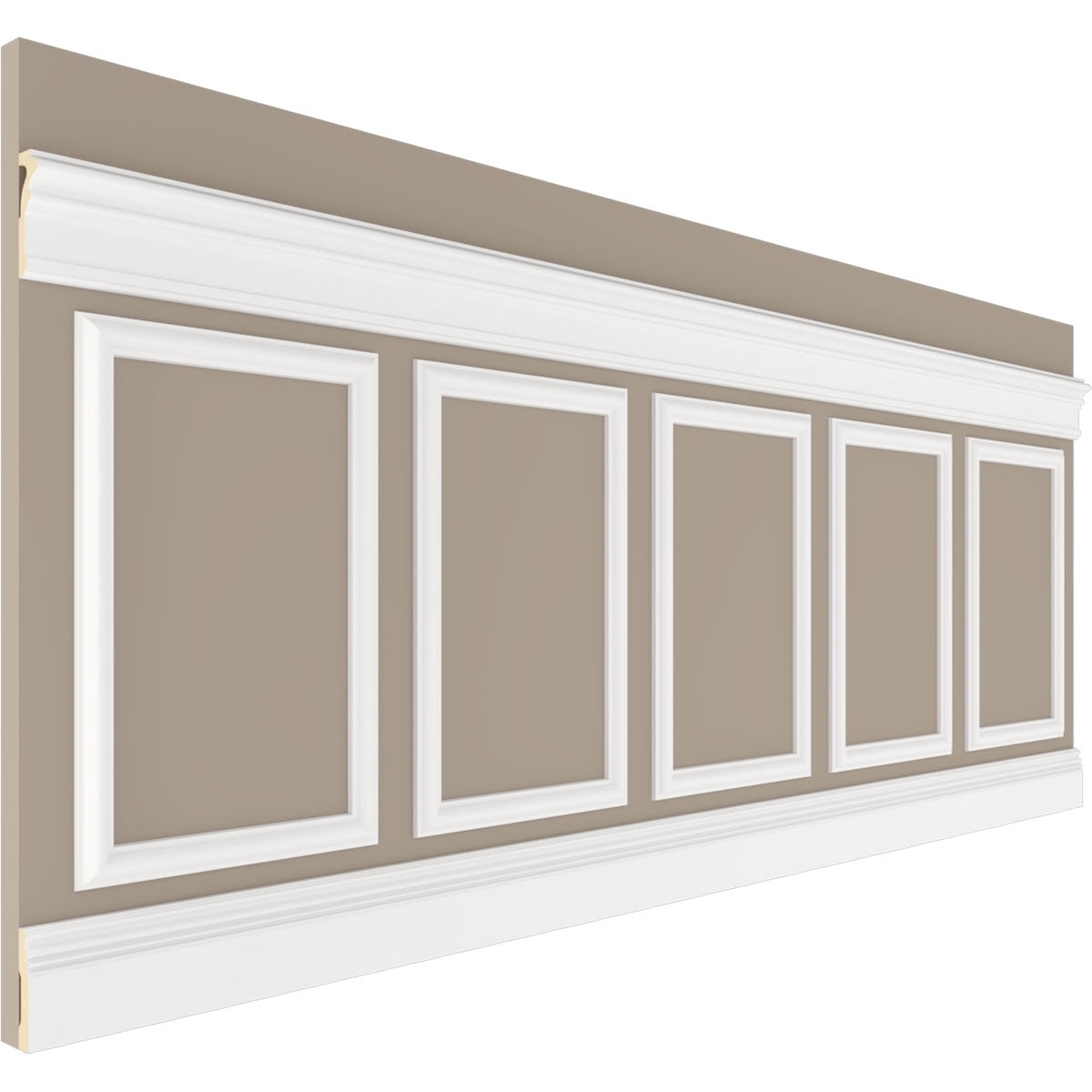Ekena millwork 94 1/2"L (Adjustable 36"H to 40"H) Ashford Square Panel Traditional Wainscot Paneling Kit