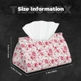 thumbnail image 6 of Goofa Rose Flowers Pattern Triangle Square Tissue Box Cover, Modern PVC Leathe Facial Paper Holder,Decorative Holder/Organizer for Bathroom Vanity Countertop, 6 of 9