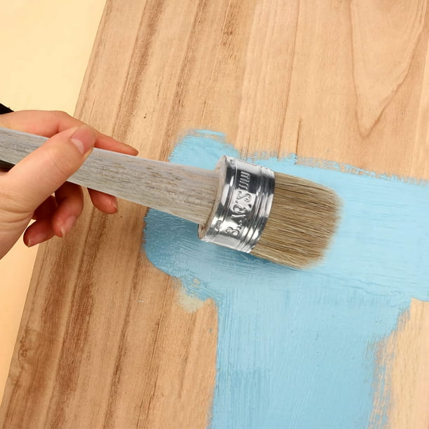 Brocha ULTNICE para pintar o encerar muebles, plantillas, decoración del hogar Folkart, brochas grandes de madera con cerdas naturales
