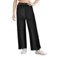 thumbnail image 6 of Aislor Girls Glitter Rhinestone Sequin Sheer Mesh Wide Leg Pants Modern Figure Skating Jazz Dance Pants Black 8, 6 of 7