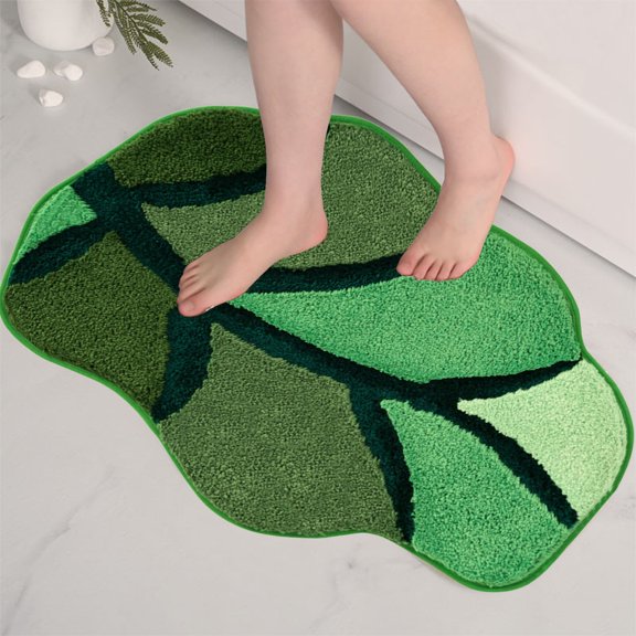 Suncoda Bathroom Rugs, Flocking Entry Floor Mat Living Room Carpet Bedroom Bed Children's Study Bathroom Entry Non-slip Absorbent Foot Mat