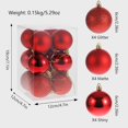 thumbnail image 6 of Christmas Ball Ornaments, 12pcs Pre-Strung Xmas Tree Decorations，Holiday Hanging Balls-3 Style Shatterproof Plastic Ball Ornaments, 6 of 6