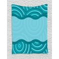 thumbnail image 1 of Seafoam Tapestry, Wavy Dotted Pattern with Australian Aboriginal Design Tribal Kakadu, Wall Hanging for Bedroom Living Room Dorm Decor, 60W X 80L Inches, Teal Seafoam Petrol Blue, by Ambesonne, 1 of 2