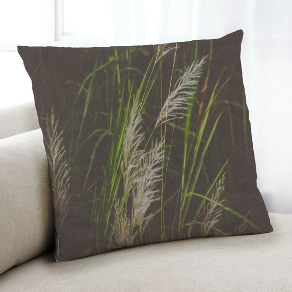 Ahgly Company Plants Grass Indoor Throw Pillow, 18 inch by 18 inch