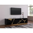 thumbnail image 4 of Sanford Black High Gloss Wood with Gold Accent Modern TV Stand, 4 of 4