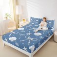 thumbnail image 2 of Manfei 3D Cartoon Shell Print Fitted Sheet Full,Ribbon Dreamy Bowtie Bed Set,3pcs,1 Fitted Sheet and 2 Pillowcases, 2 of 6