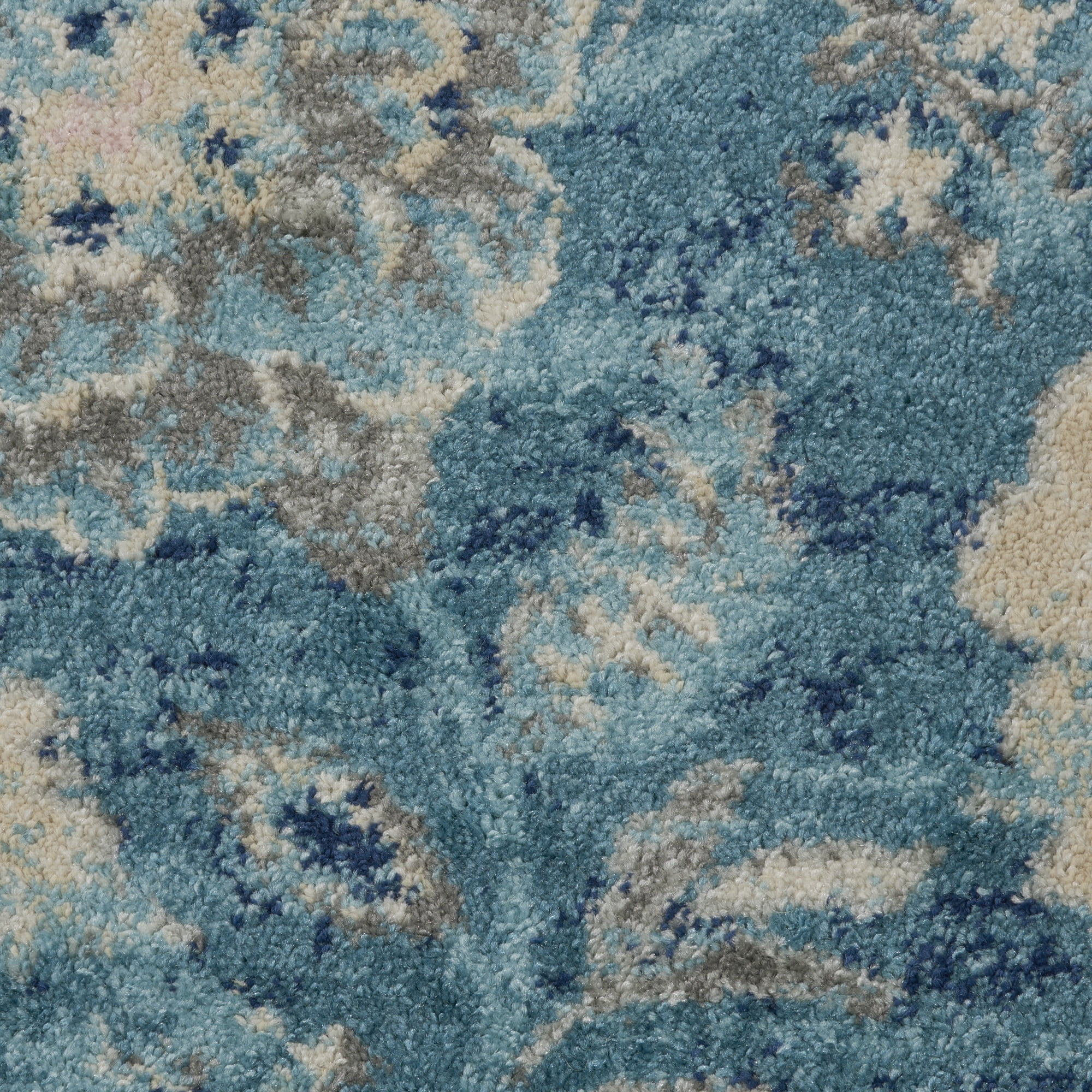Serene Modern Floral Turquoise 2' x 4' Area Rug, (2' x 4')