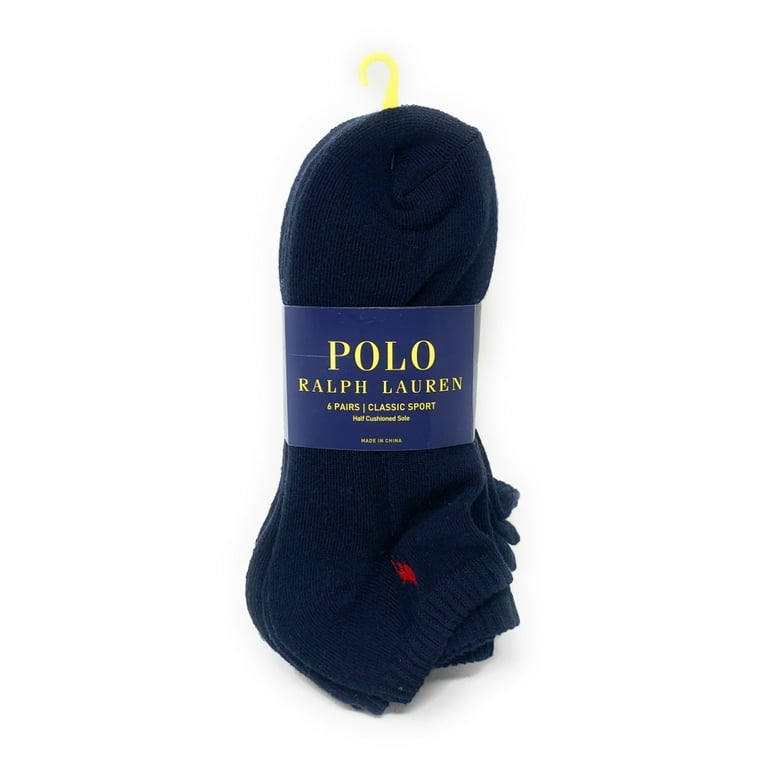 Polo Ralph Lauren Classic Sport No Show Socks 6 Pairs Navy Walmart