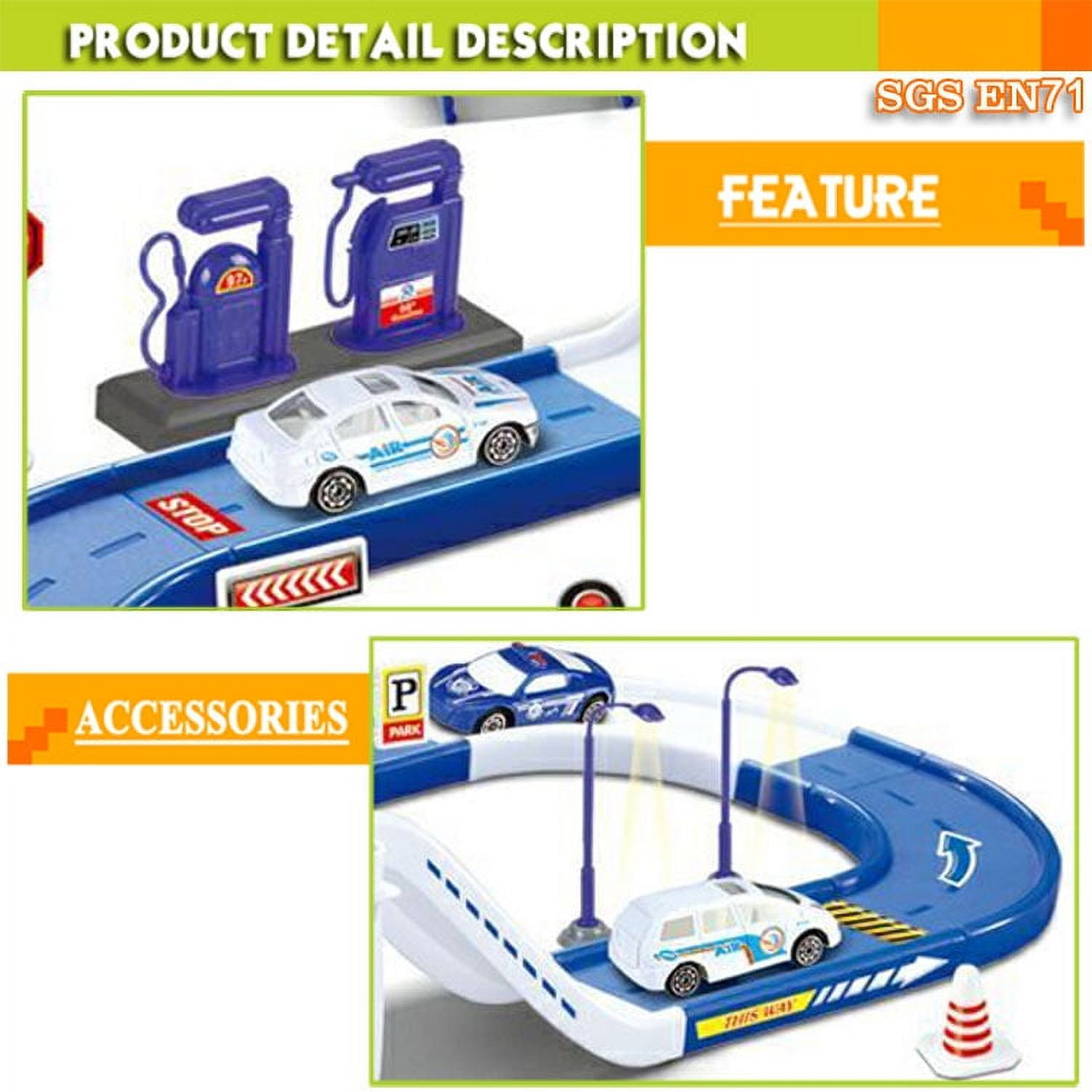 Police City Track Playset with Garage and Car Wash for Ages 3-5