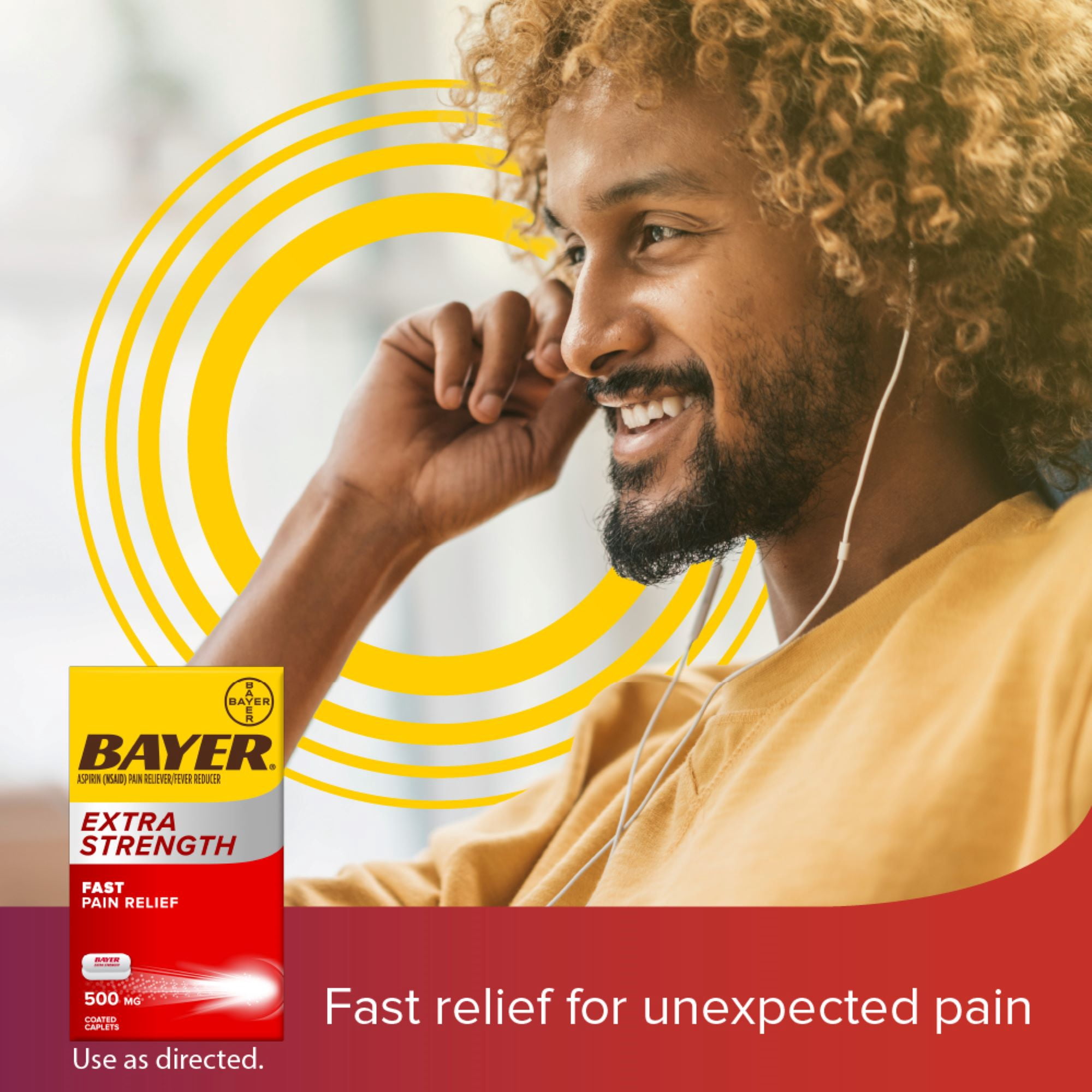 (3 pack) Bayer Aspirin Extra Strength, Pain Relief Pills, Fever Reducer and Headache Relief, 100 Count