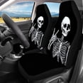 thumbnail image 2 of Pzuqiu Skeleton Car Seat Covers Full Set 4 Pack Breathable Easy to Install Car Seat Covers Front Seats Back Seats Fashion Soft Car Interior Accessories fit for Most Cars and Trucks, 2 of 7