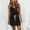 Black, variant on Women's Casual Sleeveless V-Neck Summer Dress with Waist Pockets