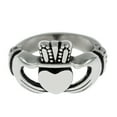 thumbnail image 3 of Medium Steel Stainless Celtic Claddagh Ring - Irish Symbol of Love, Loyalty & Friendship size 7, 3 of 3