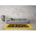 thumbnail image 3 of Ahgly Company Machine Washable Indoor Round Persian Yellow Traditional Area Rugs, 3' Round, 3 of 4