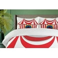 thumbnail image 4 of Ambesonne Vintage Duvet Cover Sets, Nostalgic Circus Flag, 2-Queen, Red White, 4 of 7