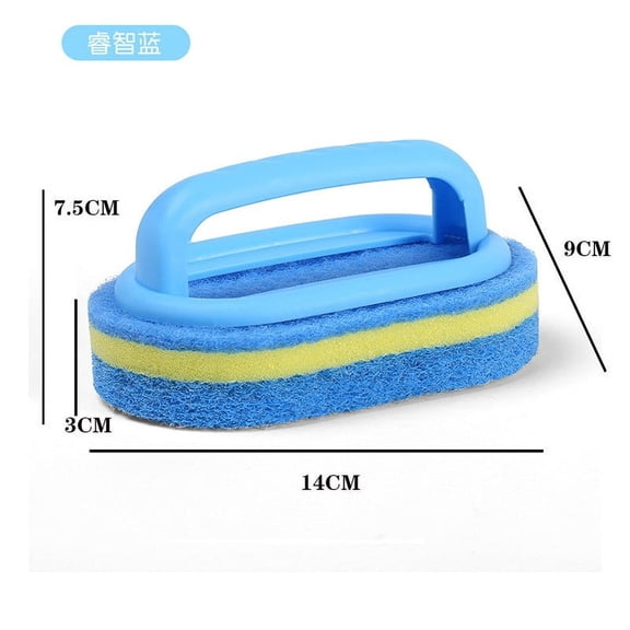 SouMaox Kitchen Dish Scrubber Handle Sponge Scouring Pad Pot Cleaner Tool Bathroom Surface Debris Remover Household Janitorial Supply