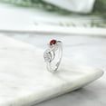 thumbnail image 4 of Gem Stone King 925 Sterling Silver Lab Grown Diamond and Red Garnet and White Created Sapphire Infinity Promise Ring for Women | 1.06 Cttw | Oval 6X4MM | Gemstone April Birthstone | Size 8, 4 of 5