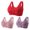 Red 1, variant on 3 Pack Daisy Bras for Women Front Snaps Closure Wireless Cotton Bra Full Coverage Sports Bras Soft Comfy Sleep Bra