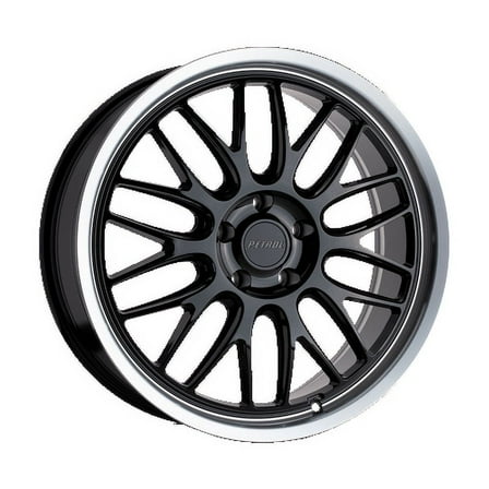 Petrol Aluminum Rim P4C 16X7in Gloss Black with Machined Cut Lip Finish, 1670P4C405114B76
