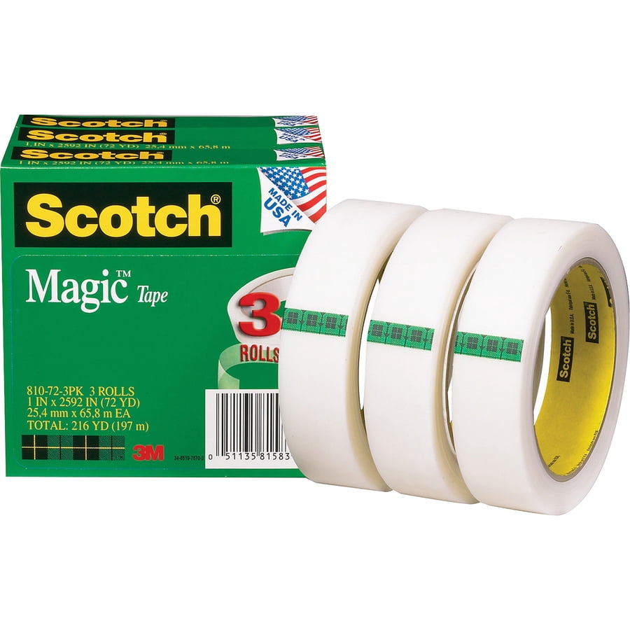 Scotch Magic Tape - 72 Yd Length X 1" Width - 3" Core - 12 / Bundle - Matte Clear