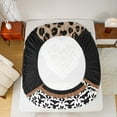 thumbnail image 5 of jejeloiu Cute Cartoon Loves Twin Sheet Sets,Kawaii Leopard Print Twin Fitted Sheet,Black Brown Flat Sheet For Teens,Super Cozy Room Decor,3-Piece, 5 of 7