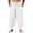 White #3, variant on WULMLEO Mens Harem Pants Casual Elastic Waist Drawstring Baggy Hippie Trousers Cotton Linen Boho Yoga Beach Pants Khaki XL