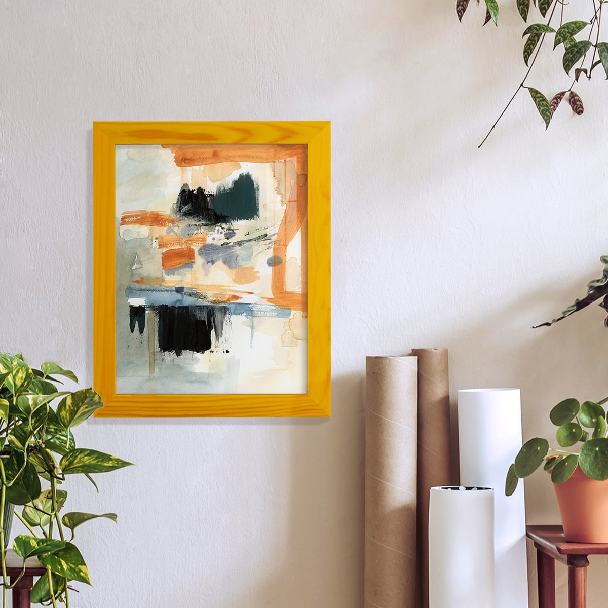 Seria II - Framed Print w/glass - Sunflower Yellow
