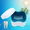 thumbnail image 1 of Strong Denture Case, Denture Brush Retainer Case, Denture Bath Cup, Dentures Container with Basket Denture Holder, Retainer Cleaning Box (Random Color), 1 of 6