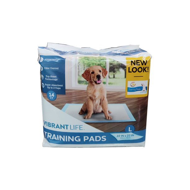 Vibrant Life Training Pads, L, 22 in x 22 in, 14 Count