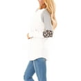 thumbnail image 2 of Womens Color Block Long Sleeve Leopard Print Tops Round Neck Striped Loose Casual Shirts Tunic Tops, 2 of 4