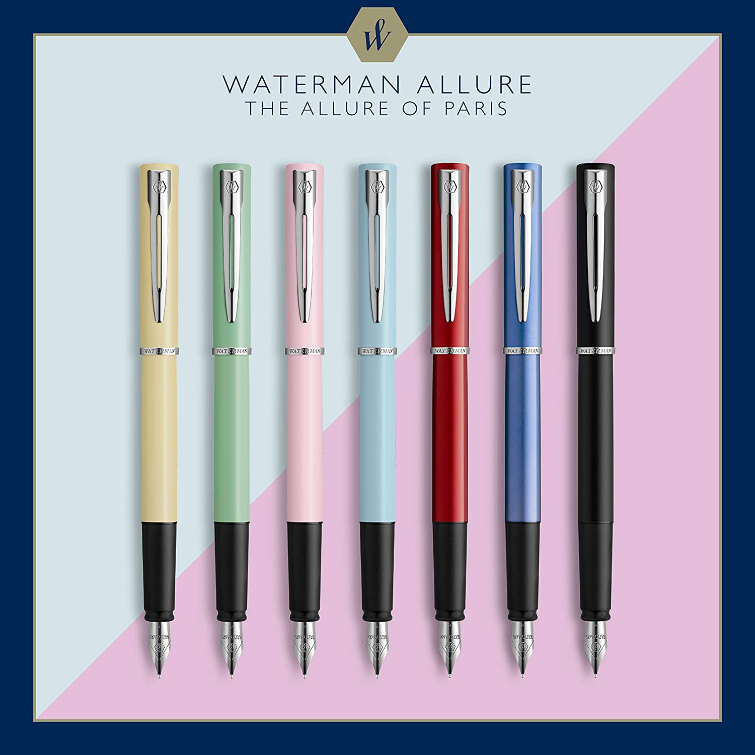 Waterman Allure Pastel Green Lacquer & Chrome Fountain Pen - Fine